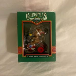 Lustre Fame Christmas Tradition Mouse On A Bicycle Ornament